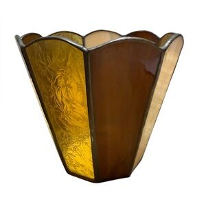 Vintage Stained Glass Planter or Vase